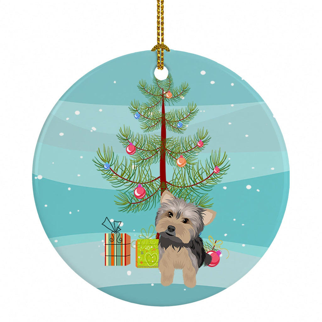 Yorkie Blue and Tan #2 Christmas Ceramic Ornament Christmas Tree Hanging Decorations for Home Christmas Holiday, Party, Gift, 3 in, Multicolor