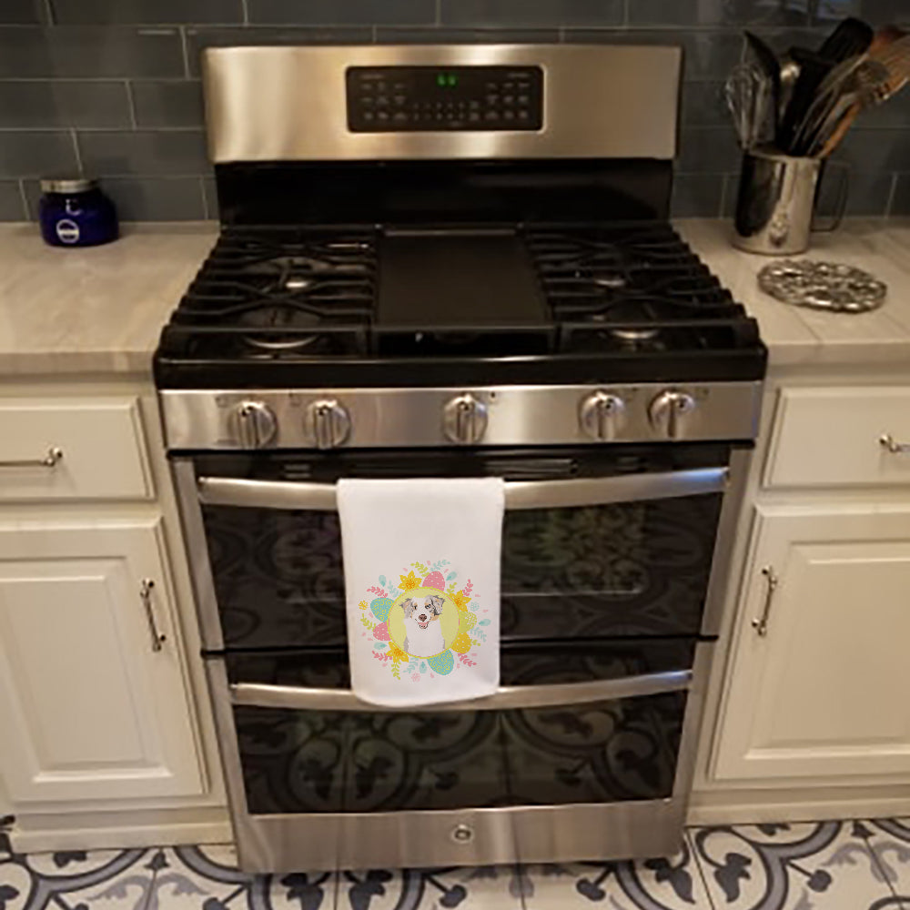 Australian Shepherd Red Merle Tricolor #1 Easter Kitchen Towel Set of 2 White Dish Towels Decorative Bathroom Hand towel for Hand, Face, Hair, Yoga, Tea, Dishcloth, 19 X 28", White