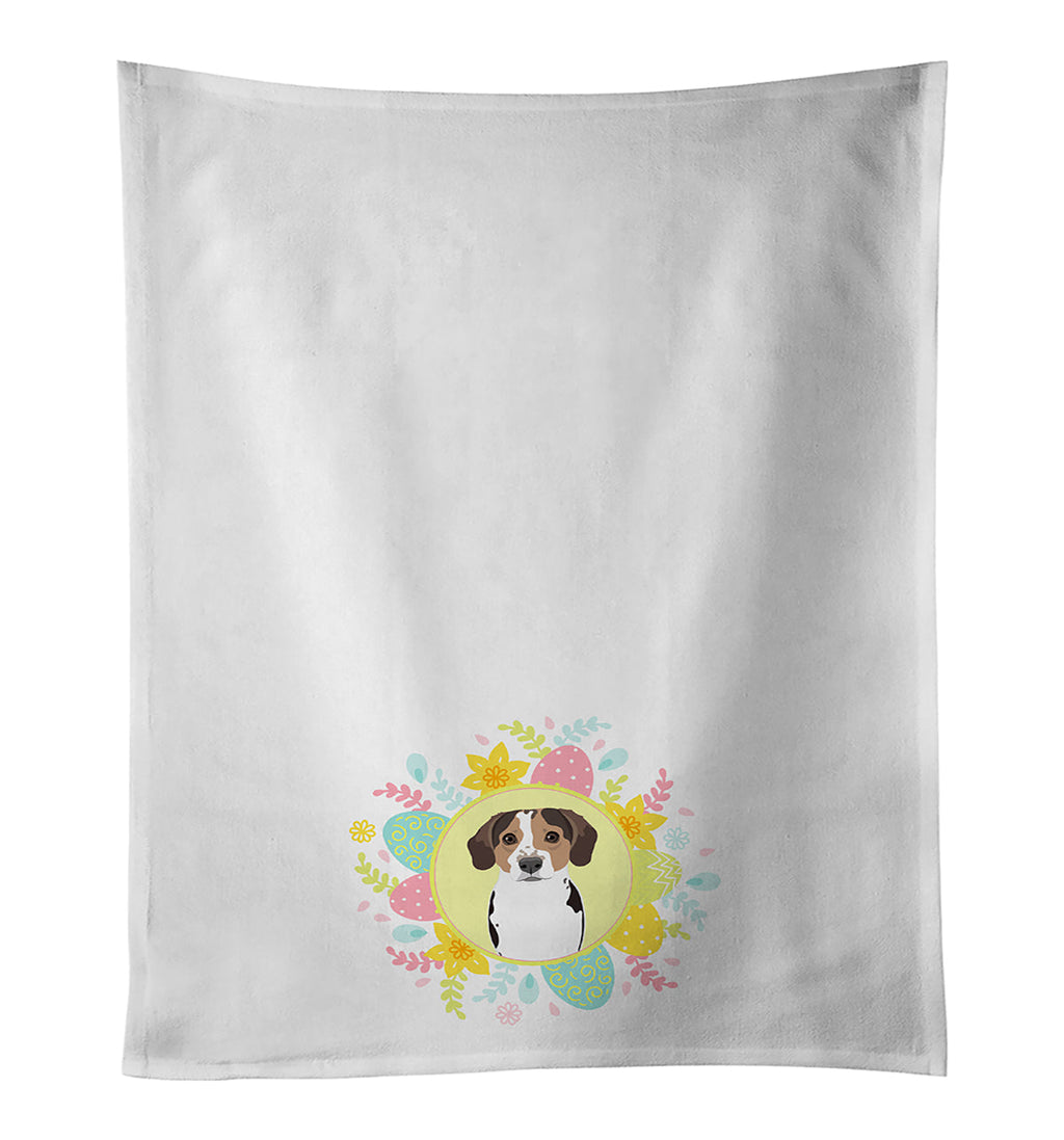 Beagle Tricolor Ticked Easter Kitchen Towel Set of 2 White Dish Towels Decorative Bathroom Hand towel for Hand, Face, Hair, Yoga, Tea, Dishcloth, 19 X 28", White