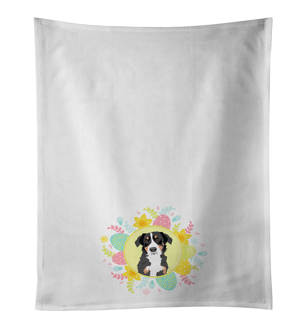Bernese Mountain Dog Puppy #2 Easter Kitchen Towel Set of 2 White Dish Towels Decorative Bathroom Hand towel for Hand, Face, Hair, Yoga, Tea, Dishcloth, 19 X 28", White
