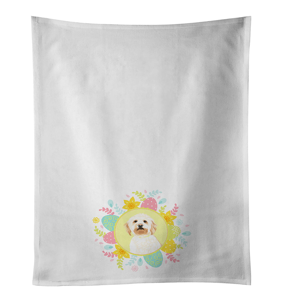 Doodle Red #2 Easter Kitchen Towel Set of 2 White Dish Towels Decorative Bathroom Hand towel for Hand, Face, Hair, Yoga, Tea, Dishcloth, 19 X 28", White