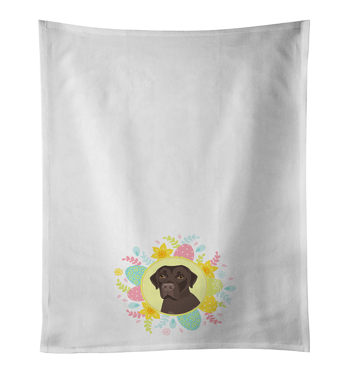 Labrador Retriever Chocolate #1 Easter Kitchen Towel Set of 2 White Dish Towels Decorative Bathroom Hand towel for Hand, Face, Hair, Yoga, Tea, Dishcloth, 19 X 28", White