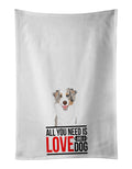 Australian Shepherd Red Merle Tricolor #1  Kitchen Towel Set of 2 White Dish Towels Decorative Bathroom Hand towel for Hand, Face, Hair, Yoga, Tea, Dishcloth, 19 X 28", White