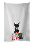Chihuahua Tricolor #1  Kitchen Towel Set of 2 White Dish Towels Decorative Bathroom Hand towel for Hand, Face, Hair, Yoga, Tea, Dishcloth, 19 X 28", White