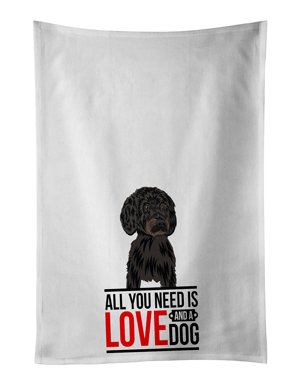 Doodle Black and White #2 Kitchen Towel Set of 2 White Dish Towels Decorative Bathroom Hand towel for Hand, Face, Hair, Yoga, Tea, Dishcloth, 19 X 28", White