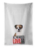 English Bulldog Tricolor #2 Kitchen Towel Set of 2 White Dish Towels Decorative Bathroom Hand towel for Hand, Face, Hair, Yoga, Tea, Dishcloth, 19 X 28", White