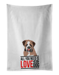 English Bulldog Tricolor #4  Kitchen Towel Set of 2 White Dish Towels Decorative Bathroom Hand towel for Hand, Face, Hair, Yoga, Tea, Dishcloth, 19 X 28", White