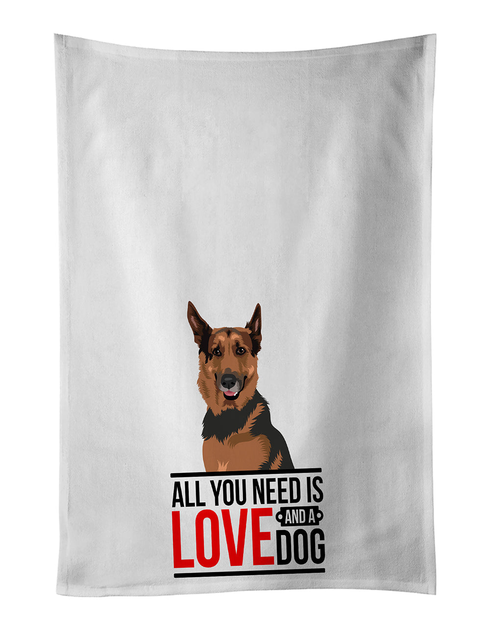 German Shepherd Red Sable Kitchen Towel Set of 2 White Dish Towels Decorative Bathroom Hand towel for Hand, Face, Hair, Yoga, Tea, Dishcloth, 19 X 28", White