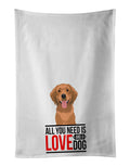 Golden Retriever Red #2 Kitchen Towel Set of 2 White Dish Towels Decorative Bathroom Hand towel for Hand, Face, Hair, Yoga, Tea, Dishcloth, 19 X 28", White