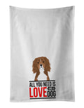 Cavalier King Charles Spaniel Ruby Kitchen Towel Set of 2 White Dish Towels Decorative Bathroom Hand towel for Hand, Face, Hair, Yoga, Tea, Dishcloth, 19 X 28", White