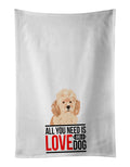 Poodle Toy Apricot #2 Kitchen Towel Set of 2 White Dish Towels Decorative Bathroom Hand towel for Hand, Face, Hair, Yoga, Tea, Dishcloth, 19 X 28", White