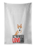 Shiba Inu Red #2 Kitchen Towel Set of 2 White Dish Towels Decorative Bathroom Hand towel for Hand, Face, Hair, Yoga, Tea, Dishcloth, 19 X 28", White