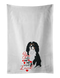 Cavalier King Charles Spaniel Tricolor #1 so Loved Kitchen Towel Set of 2 White Dish Towels Decorative Bathroom Hand towel for Hand, Face, Hair, Yoga, Tea, Dishcloth, 19 X 28", White