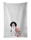 Cavalier King Charles Spaniel Tricolor #2 so Loved Kitchen Towel Set of 2 White Dish Towels Decorative Bathroom Hand towel for Hand, Face, Hair, Yoga, Tea, Dishcloth, 19 X 28", White