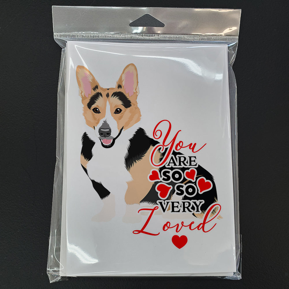 Pembroke Welsh Corgi Tricolor Red-Headed so Loved Greeting Cards Pack of 8 Blank Cards with Envelopes Whimsical A7 Size 5x7