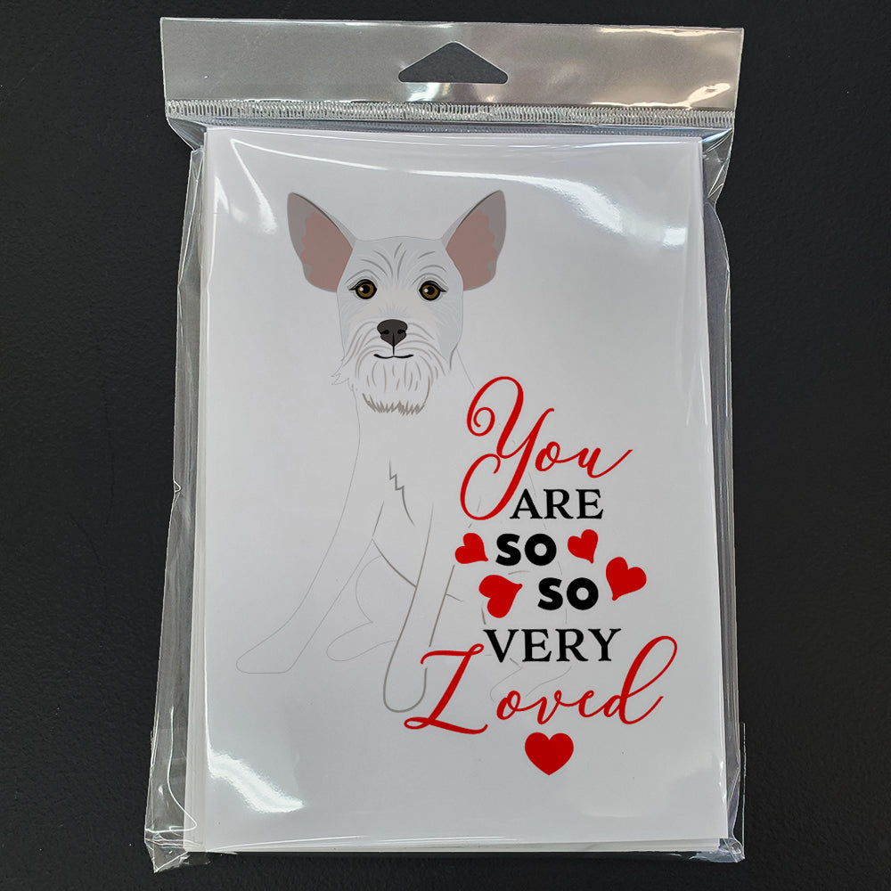 Schnauzer White #2 so Loved Greeting Cards Pack of 8 Blank Cards with Envelopes Whimsical A7 Size 5x7