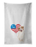 Australian Shepherd Red and White #1 Patriotic Kitchen Towel Set of 2 White Dish Towels Decorative Bathroom Hand towel for Hand, Face, Hair, Yoga, Tea, Dishcloth, 19 X 28", White