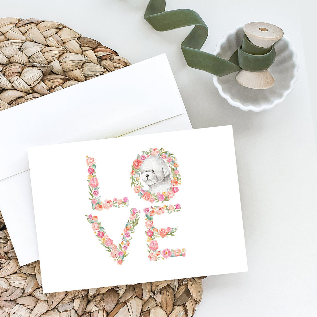 Bichon Frise #1 LOVE Greeting Cards Pack of 8 Blank Cards with Envelopes Whimsical A7 Size 5x7