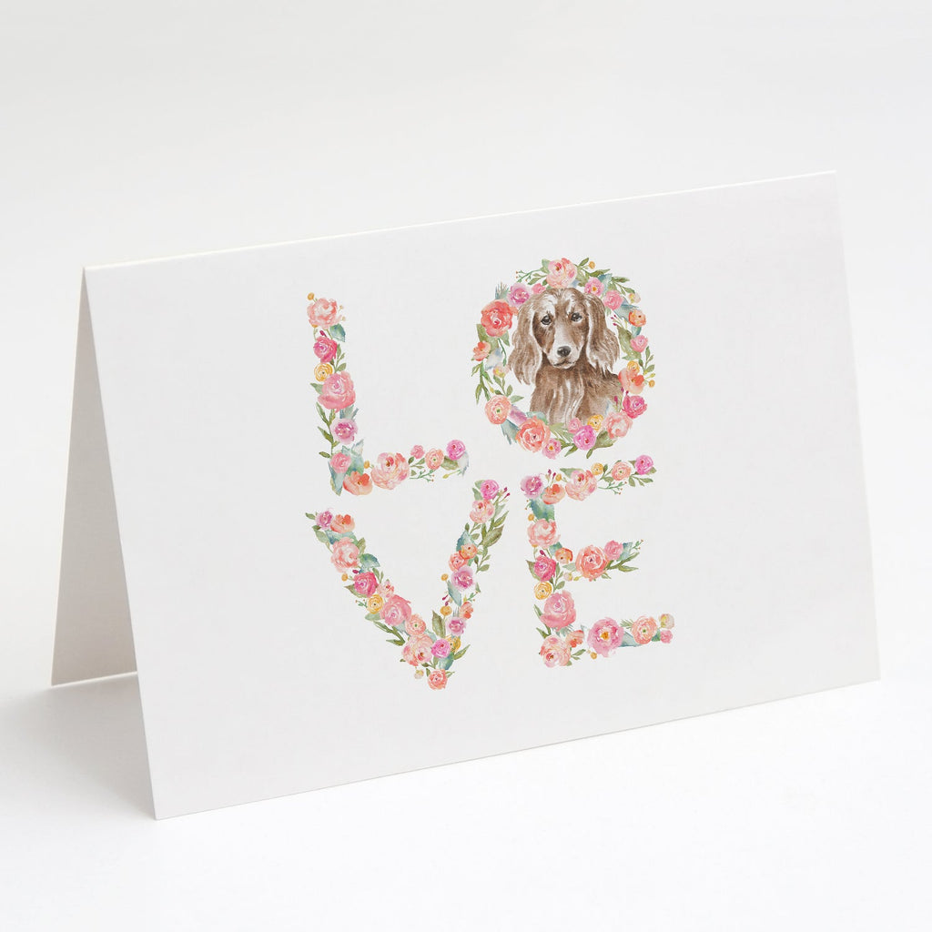 Dachshund #9 LOVE Greeting Cards Pack of 8 Blank Cards with Envelopes Whimsical A7 Size 5x7
