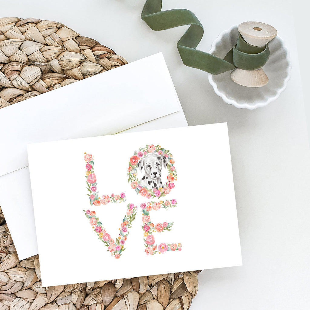 Dalmatian #1 LOVE Greeting Cards Pack of 8 Blank Cards with Envelopes Whimsical A7 Size 5x7
