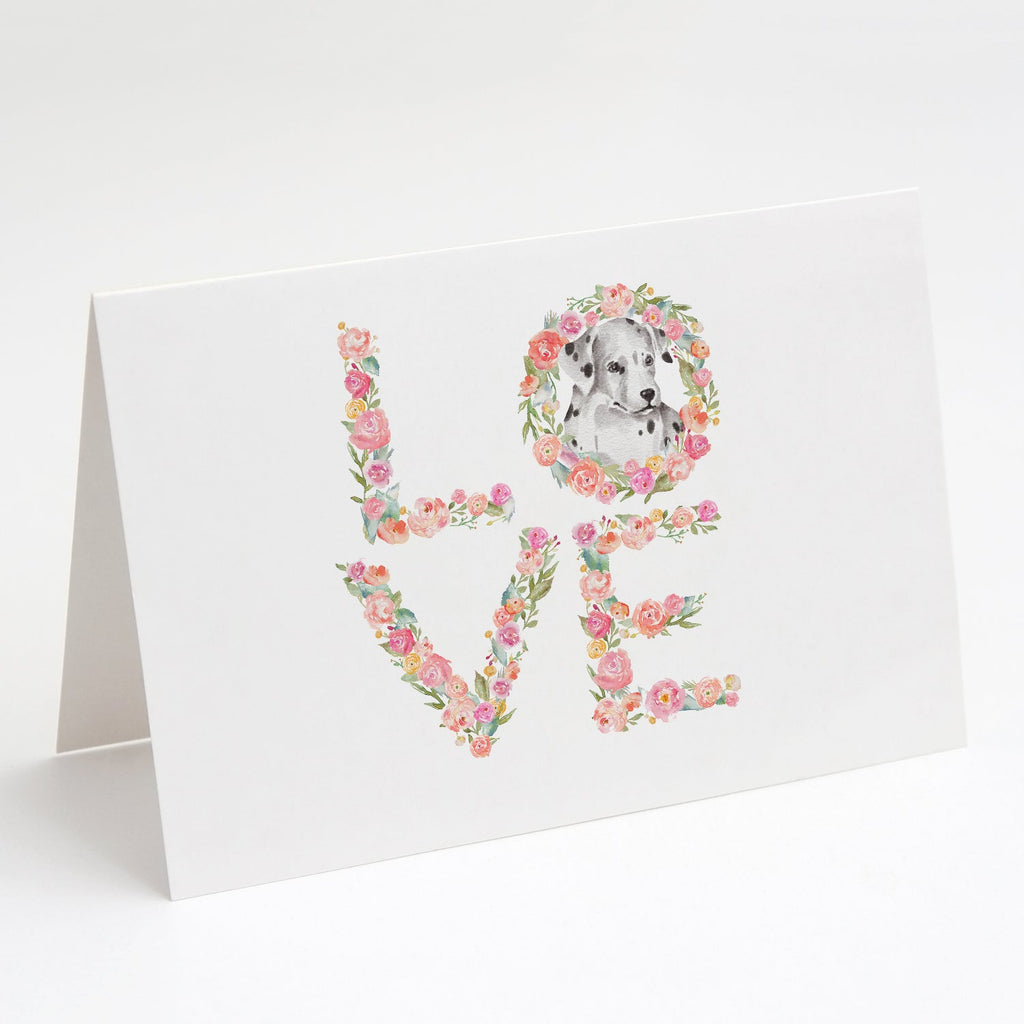 Dalmatian #2 LOVE Greeting Cards Pack of 8 Blank Cards with Envelopes Whimsical A7 Size 5x7