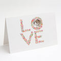 English Bulldog #5 LOVE Greeting Cards Pack of 8 Blank Cards with Envelopes Whimsical A7 Size 5x7