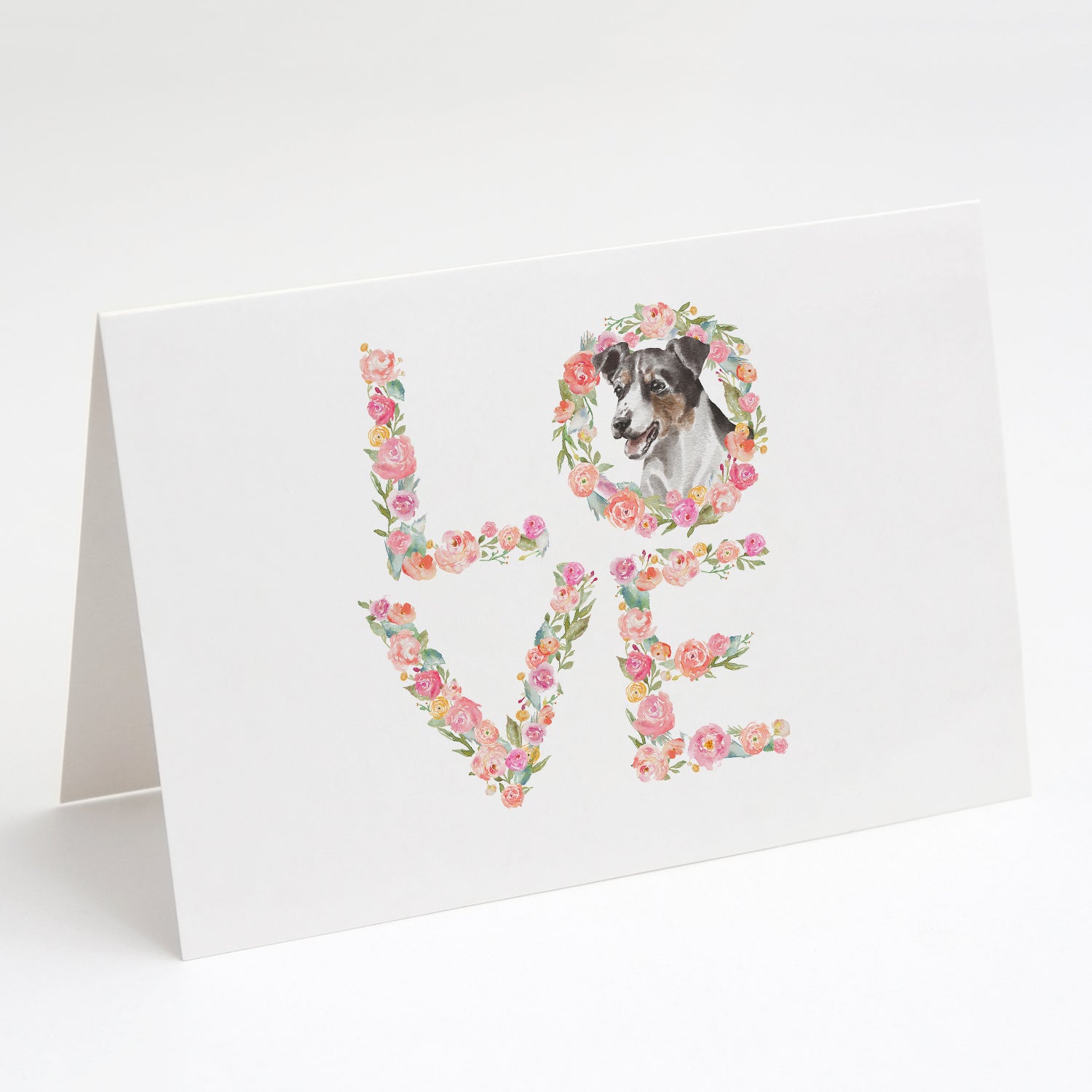 Jack Russell Terrier #4 LOVE Greeting Cards Pack of 8 Blank Cards with Envelopes Whimsical A7 Size 5x7