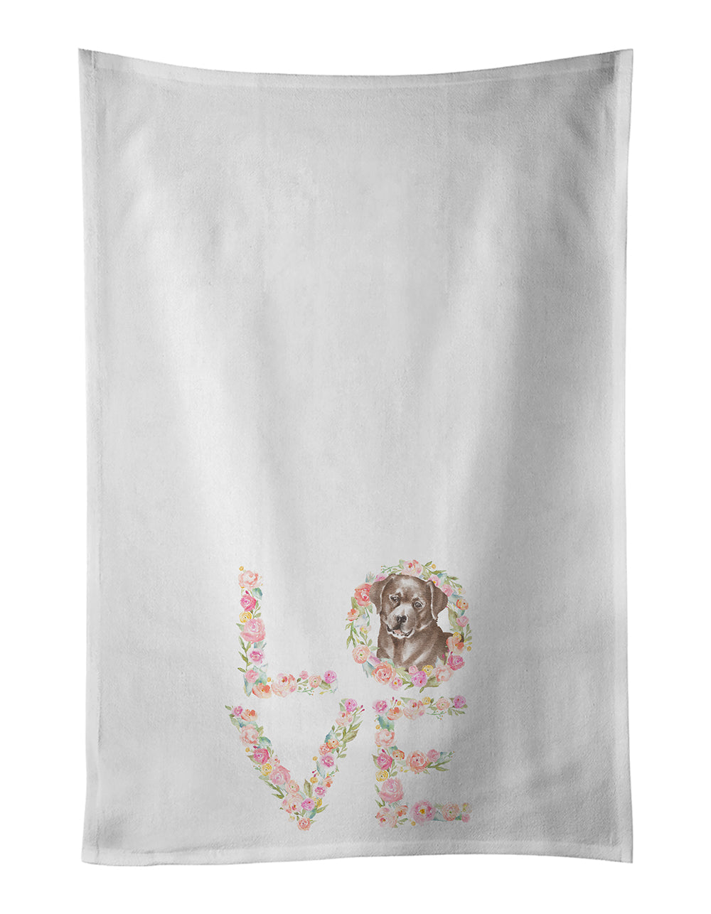 Labrador Retriever #7 LOVE Kitchen Towel Set of 2 White Dish Towels Decorative Bathroom Hand towel for Hand, Face, Hair, Yoga, Tea, Dishcloth, 19 X 28", White