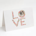 Pug #7 LOVE Greeting Cards Pack of 8 Blank Cards with Envelopes Whimsical A7 Size 5x7