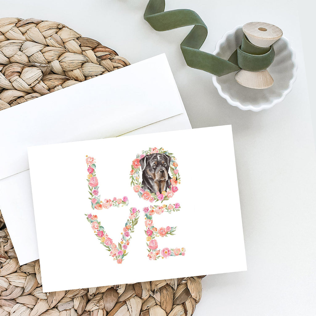 Rottweiler #6 LOVE Greeting Cards Pack of 8 Blank Cards with Envelopes Whimsical A7 Size 5x7