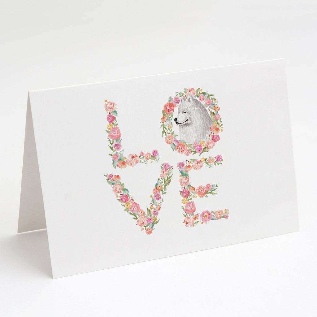 Samoyed #1 LOVE Greeting Cards Pack of 8 Blank Cards with Envelopes Whimsical A7 Size 5x7