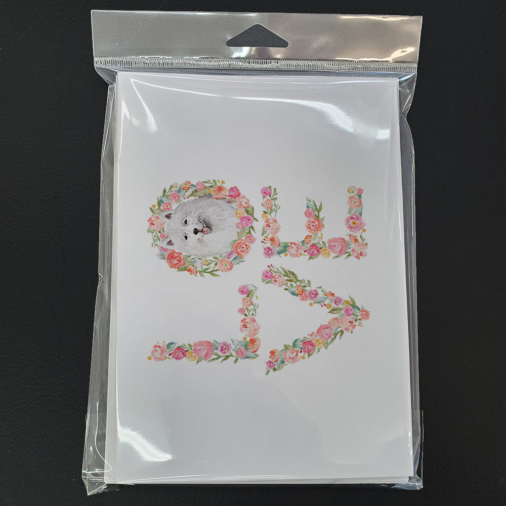 Samoyed #2 LOVE Greeting Cards Pack of 8 Blank Cards with Envelopes Whimsical A7 Size 5x7