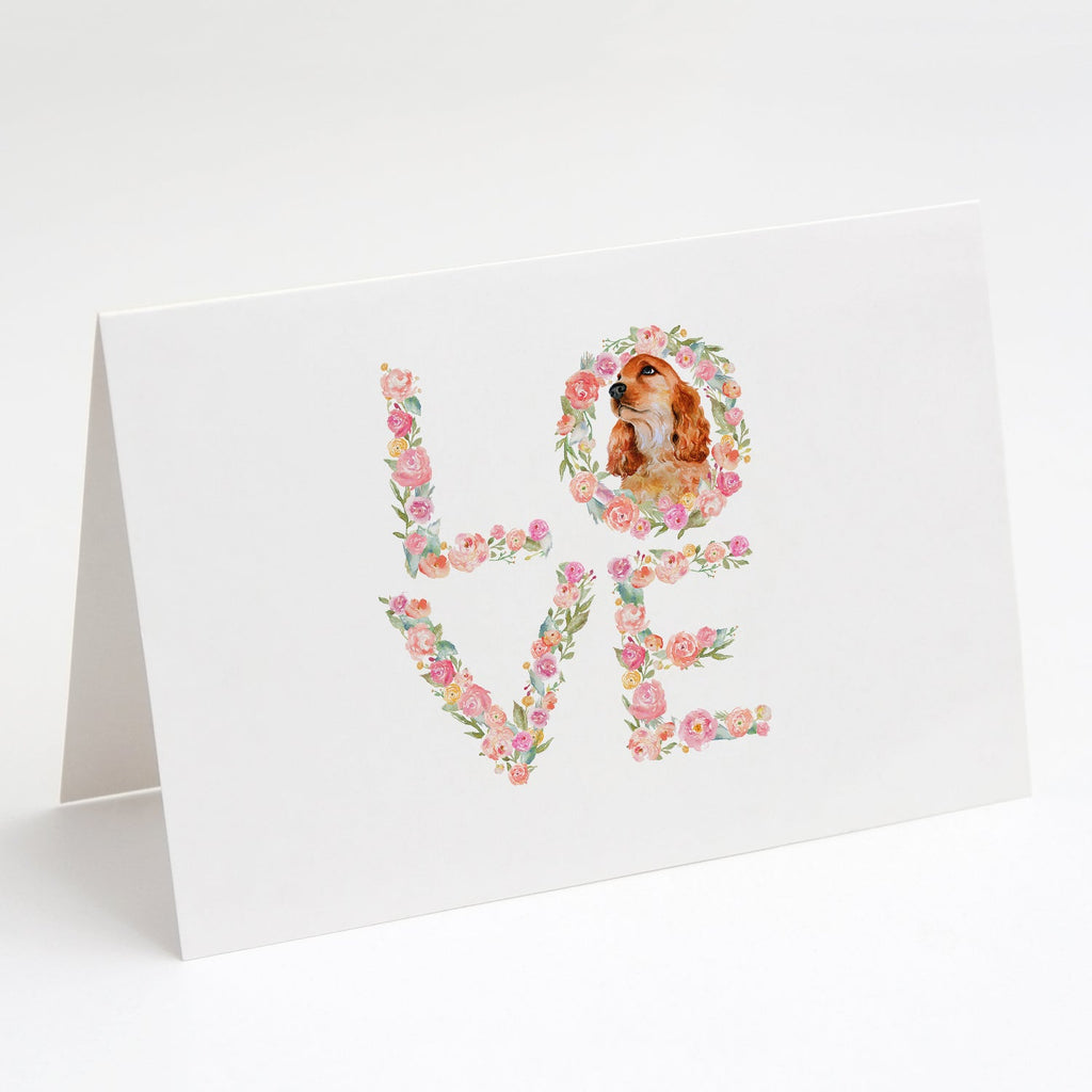 Cocker Spaniel Love Greeting Cards Pack of 8 Blank Cards with Envelopes Whimsical A7 Size 5x7