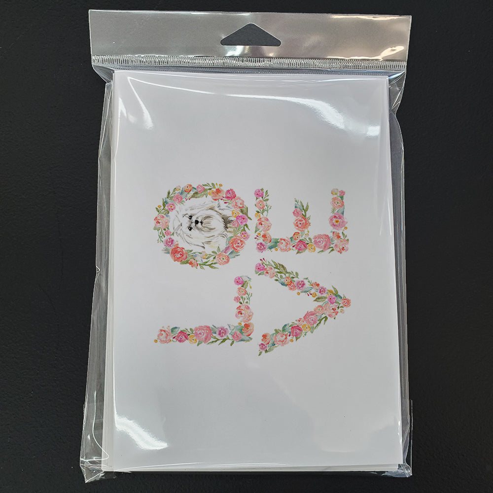 Maltese Love Greeting Cards Pack of 8 Blank Cards with Envelopes Whimsical A7 Size 5x7
