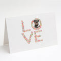 Rottweiler Love Greeting Cards Pack of 8 Blank Cards with Envelopes Whimsical A7 Size 5x7