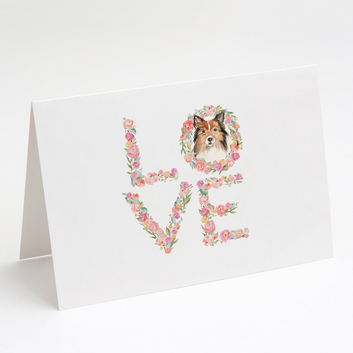 Sheltie Shetland Sheepdog #2 Love Greeting Cards Pack of 8 Blank Cards with Envelopes Whimsical A7 Size 5x7