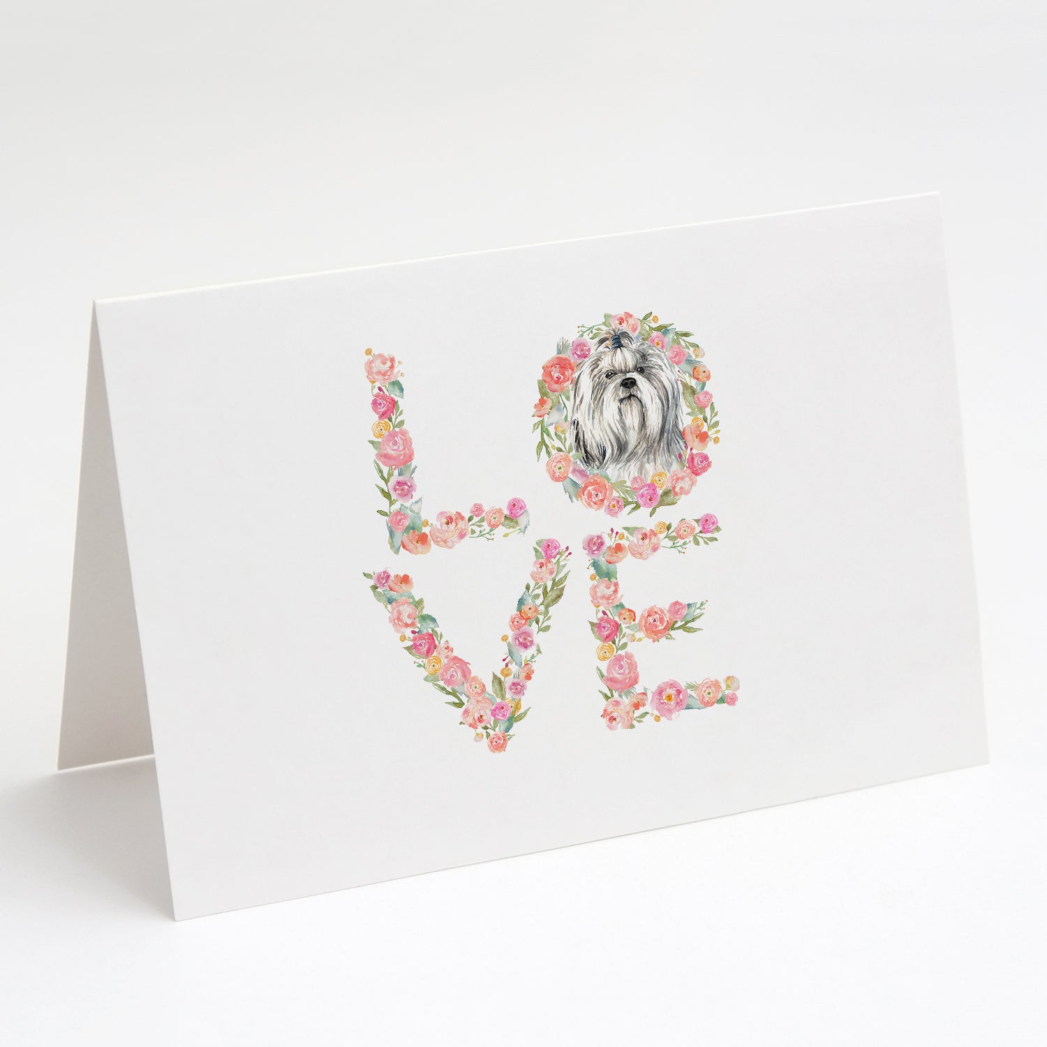 Shih Tzu #3 Love Greeting Cards Pack of 8 Blank Cards with Envelopes Whimsical A7 Size 5x7