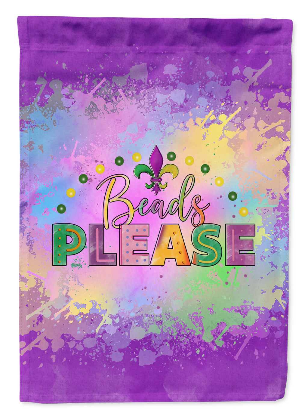 Beads Please Mardi Gras Garden Flag Mailbox Decorative Yard Banner Outside Patio Artwork for Flower Beds, Garden Size, Multicolor