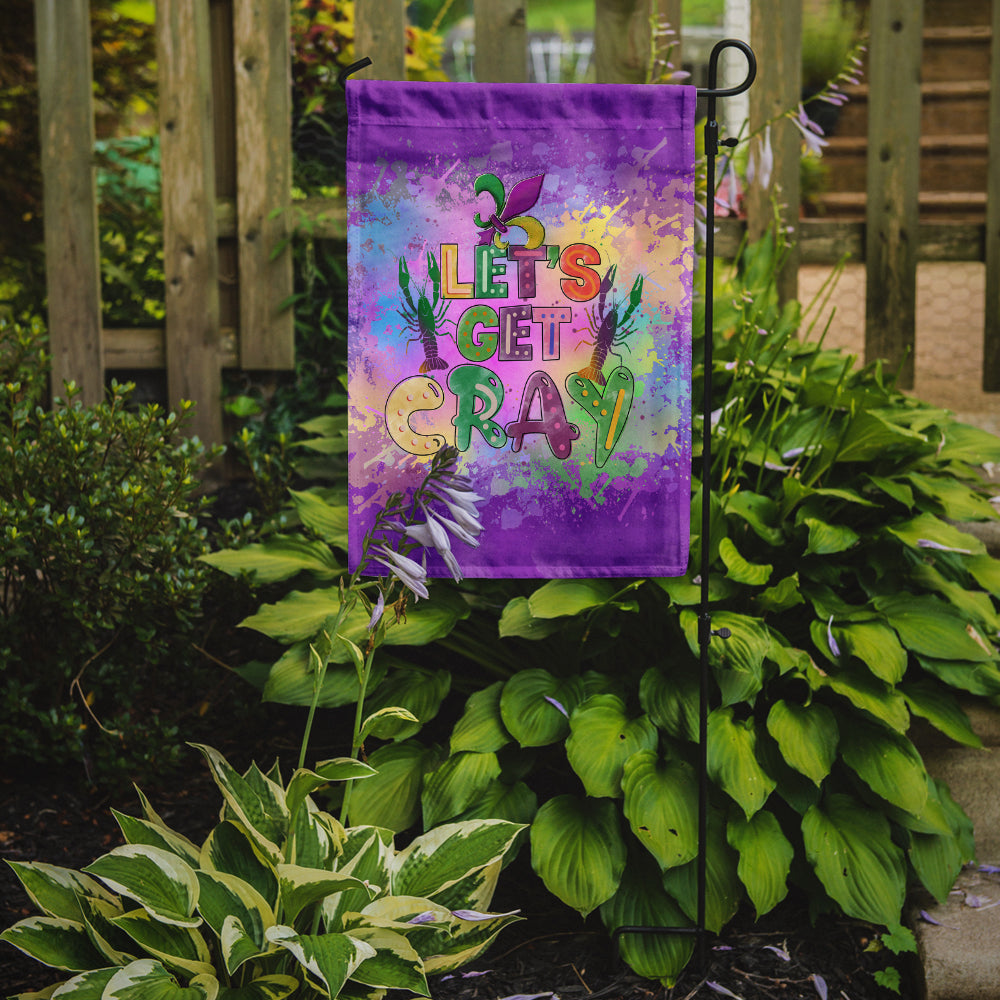 Let's Get Cray Mardi Gras Garden Flag Mailbox Decorative Yard Banner Outside Patio Artwork for Flower Beds, Garden Size, Multicolor