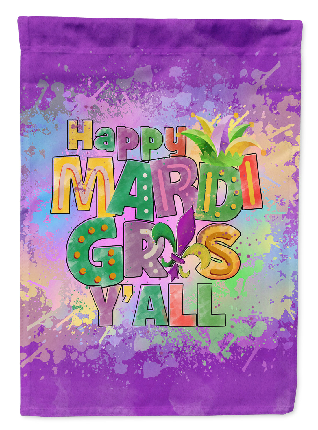 Happy Mardi Gras Y'all Garden Flag Mailbox Decorative Yard Banner Outside Patio Artwork for Flower Beds, Garden Size, Multicolor
