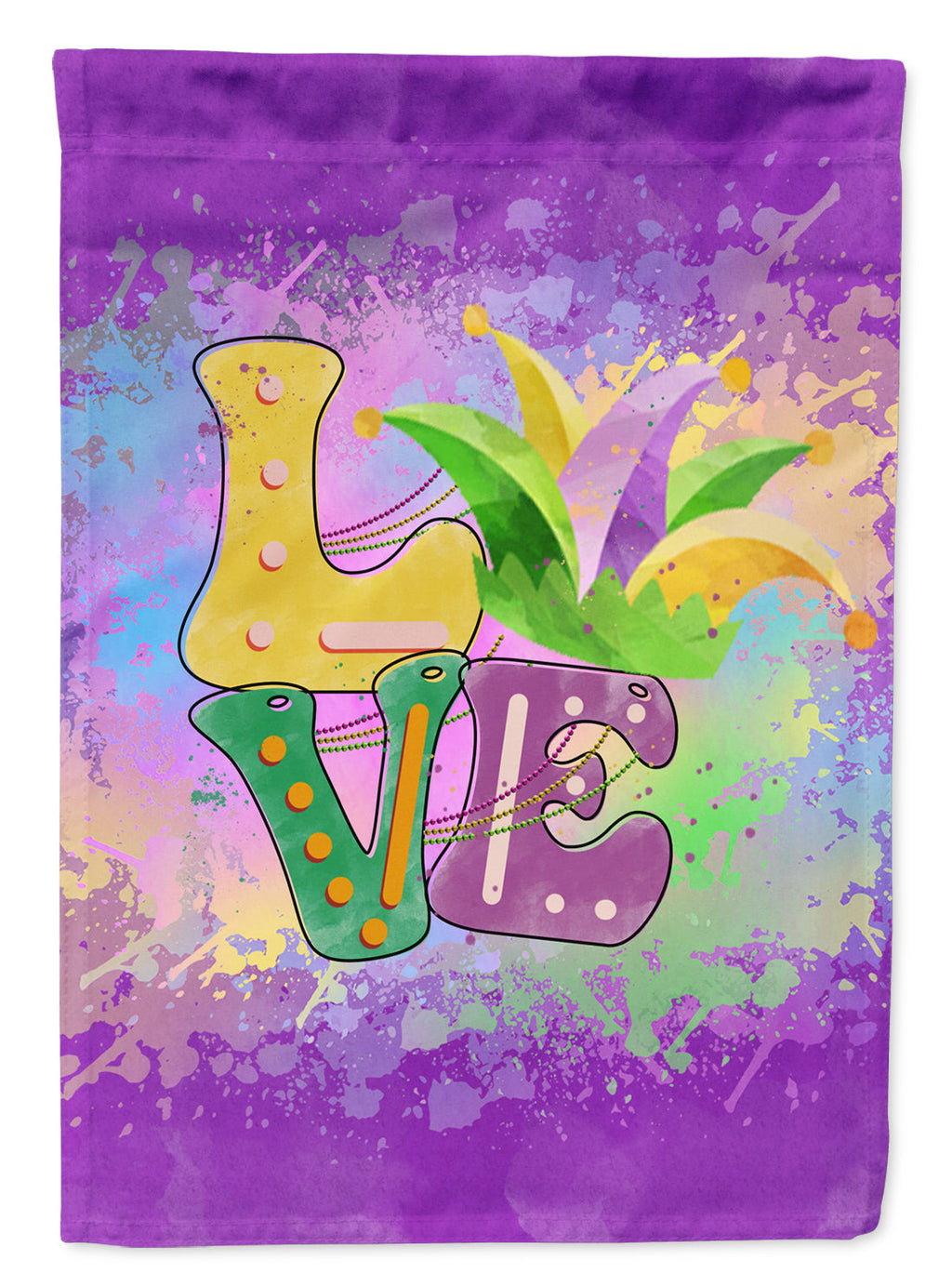 Love Mardi Gras Garden Flag Mailbox Decorative Yard Banner Outside Patio Artwork for Flower Beds, Garden Size, Multicolor