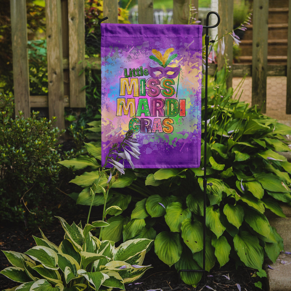 Little Miss Mardi Gras Garden Flag Mailbox Decorative Yard Banner Outside Patio Artwork for Flower Beds, Garden Size, Multicolor