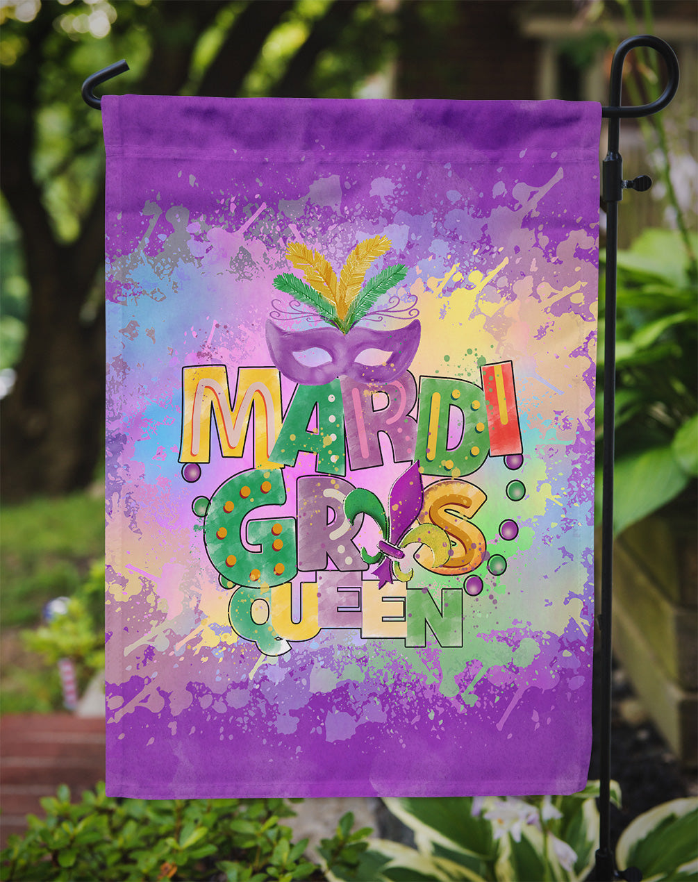 Mardi Gras Queen Garden Flag Mailbox Decorative Yard Banner Outside Patio Artwork for Flower Beds, Garden Size, Multicolor