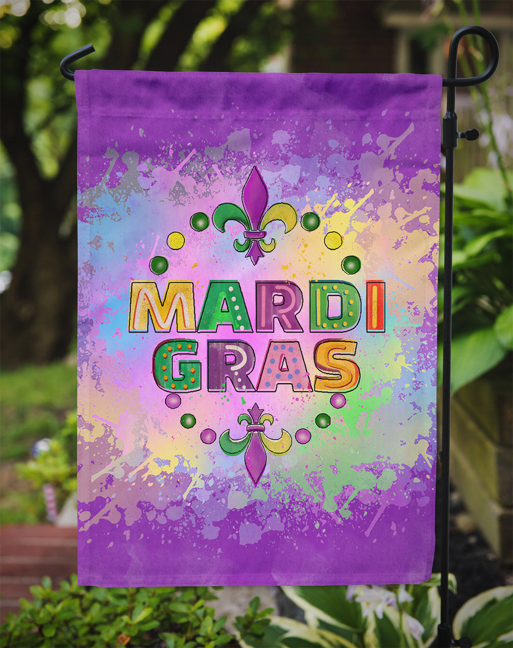 Mardi Gras Garden Flag Mailbox Decorative Yard Banner Outside Patio Artwork for Flower Beds, Garden Size, Multicolor
