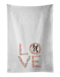 Boston Terrier #4 Love Kitchen Towel Set of 2 White Dish Towels Decorative Bathroom Hand towel for Hand, Face, Hair, Yoga, Tea, Dishcloth, 19 X 28", White
