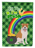 Red and White Pit Bull Terrier St. Patrick's Day Garden Flag Mailbox Decorative Yard Banner Outside Patio Artwork for Flower Beds, Garden Size, Multicolor
