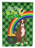 Natural Eared Red Brindle Boxer St. Patrick's Day Garden Flag Mailbox Decorative Yard Banner Outside Patio Artwork for Flower Beds, Garden Size, Multicolor
