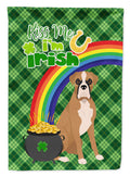 Natural Eared Fawn Boxer St. Patrick's Day Garden Flag Mailbox Decorative Yard Banner Outside Patio Artwork for Flower Beds, Garden Size, Multicolor