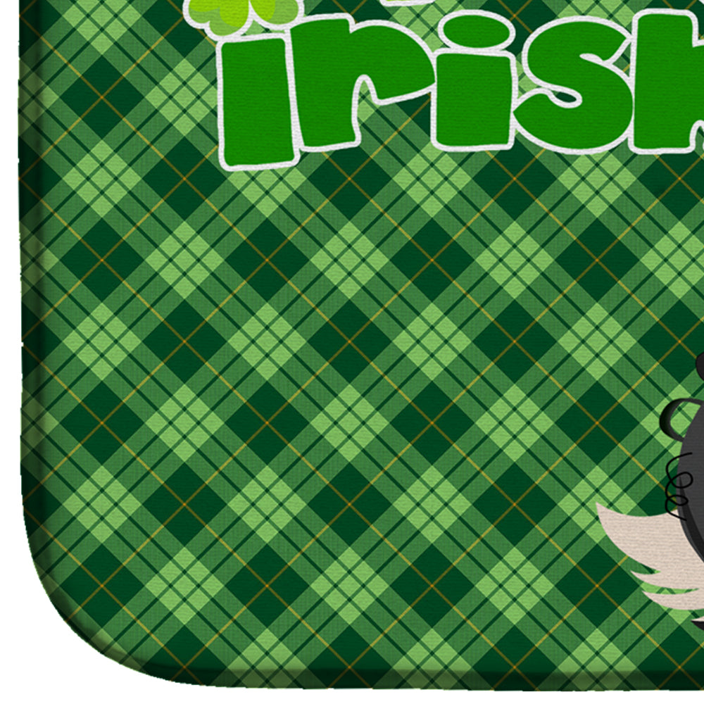 Tricolor Cavalier Spaniel St. Patrick's Day Dish Drying Mat Absorbent Dish Drying Mat Pad for Kitchen Counter Dish Drainer Mat for Countertop, 14 x 21", Multicolor