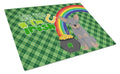 Blue and Tan Chihuahua St. Patrick's Day Cutting Board Tempered Glass Kitchen Cutting Surface, Heat Resistant Chopping, Non-Slip Feet, Food Prep & Serving